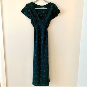 American Eagle Green Floral Midi Dress